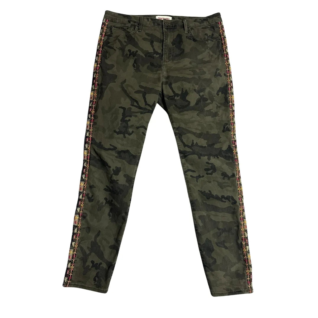 Driftwood Camouflage Slim Fit Trousers with Side Tape Detail