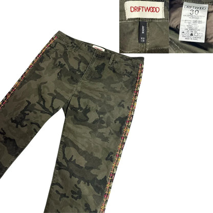 Driftwood Camouflage Slim Fit Trousers with Side Tape Detail