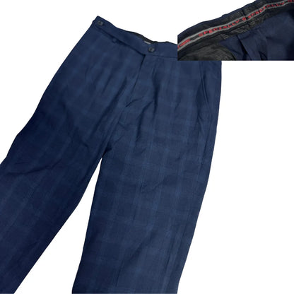 Navy Blue Checked Formal Trousers – Classic Tailored Look 👔✨