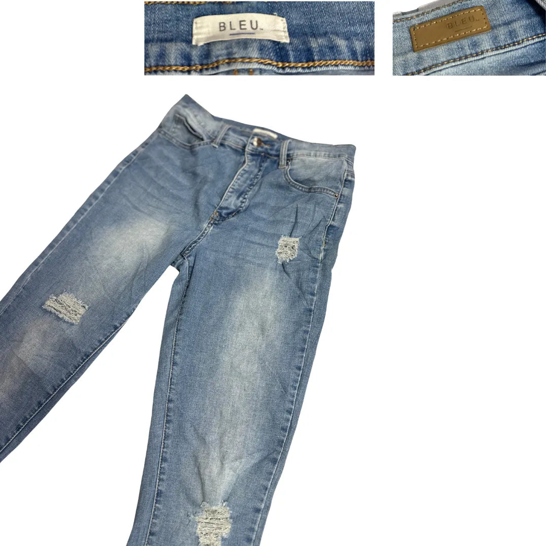 BLEU Light Wash Distressed Slim Fit Jeans – Casual Street Style 👖✨