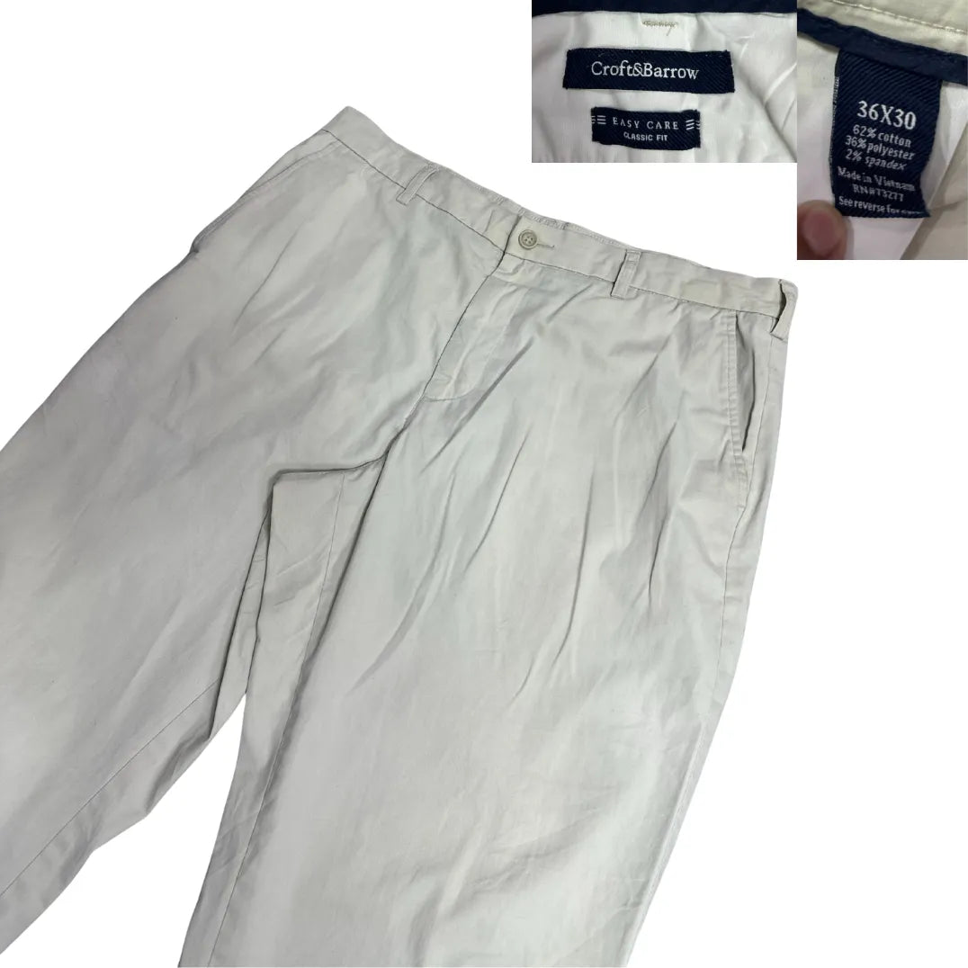Croft & Barrow Light Grey Classic Fit Chinos – Easy Care Smart Comfort 👖✨