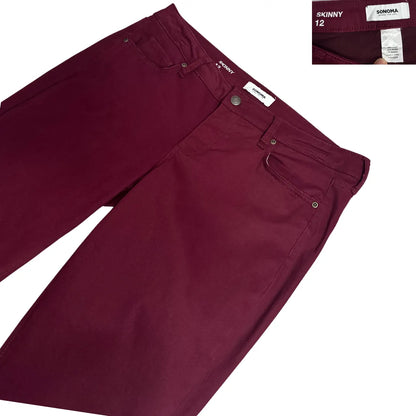 Sonoma Skinny Fit Maroon Jeans ✨