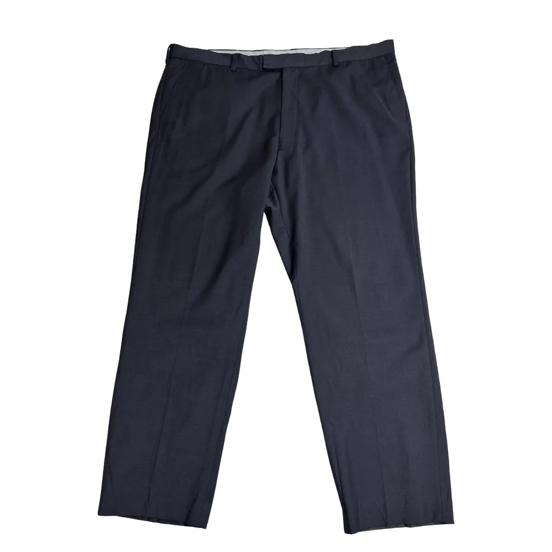 M&S Navy Blue Regular Fit Formal Trousers ✨