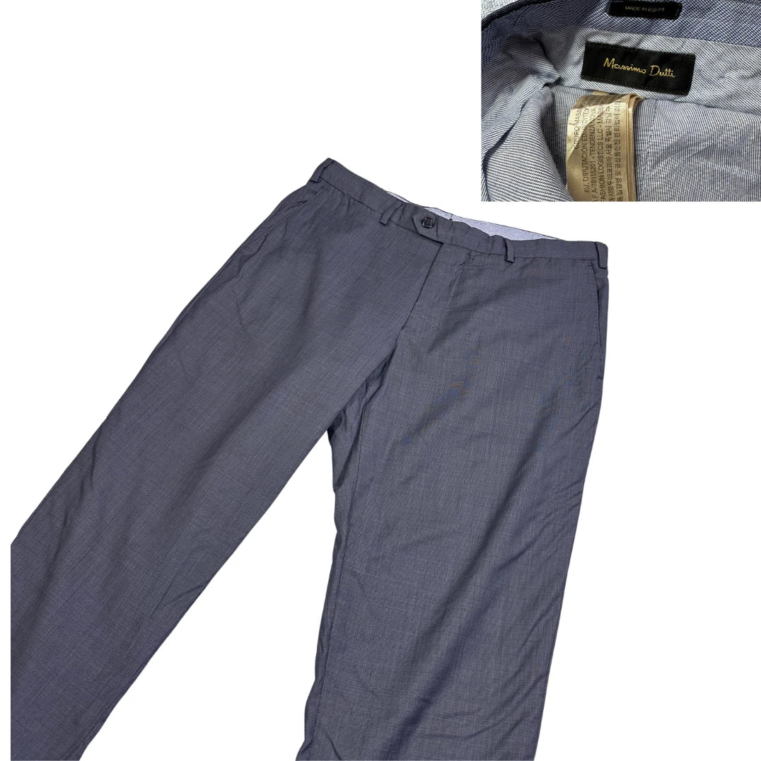 Massimo Dutti® Blue Formal Dress Trousers