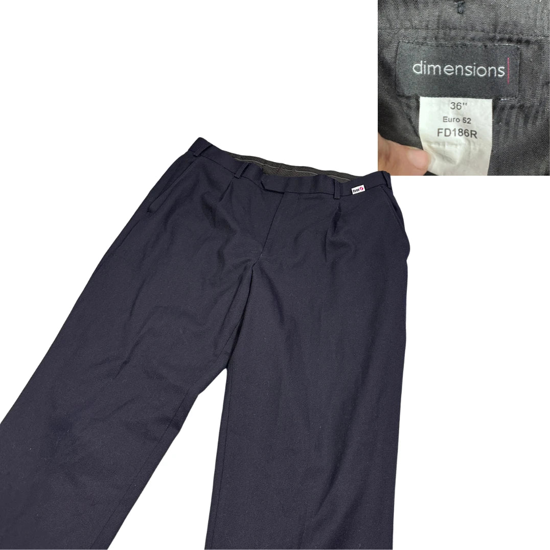 Dimensions® Navy Formal Dress Trousers