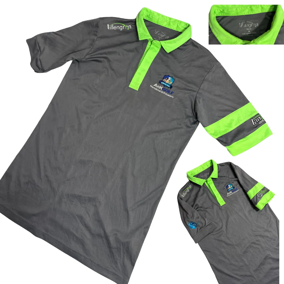 Tillengreen Golf Polo Shirt – Charcoal Grey with Neon Green Accents ⛳💚