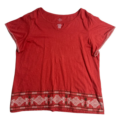 St John’s Bay Women’s Red Border Detail Casual T-Shirt