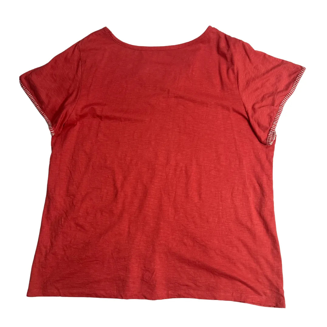St John’s Bay Women’s Red Border Detail Casual T-Shirt