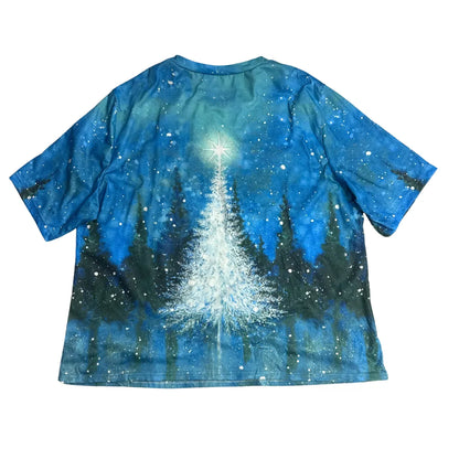 Artistic Winter Night Tree Graphic T-Shirt
