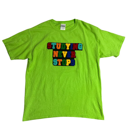 Gildan “Studying Never Stops” Graphic Cotton T-Shirt
