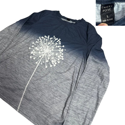 Emery Rose Ombre Long Sleeve Graphic Tee 🌙