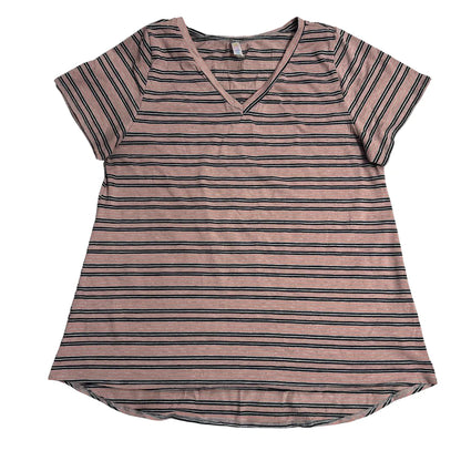 LuLaRoe Striped V Neck Casual Tee 💗