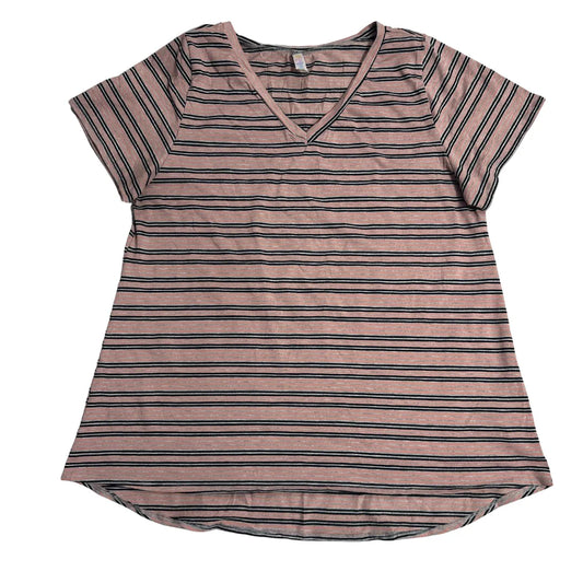 LuLaRoe Striped V Neck Casual Tee 💗