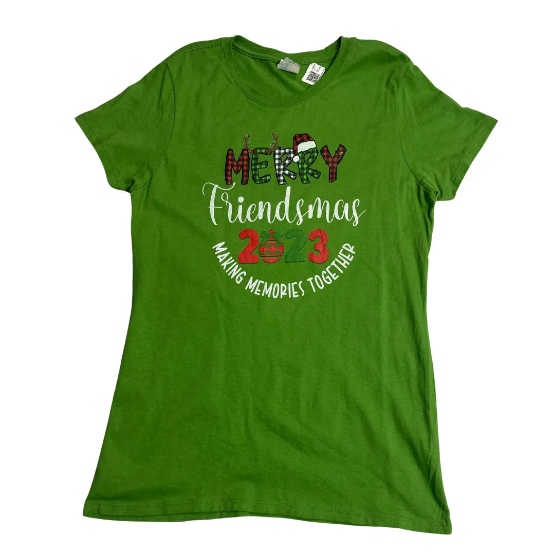 Port & Company Green Graphic Tee Merry Friendsmas Edition 🎄💚