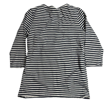 ML Striped Wrap Neck Long Sleeve Top 🤍