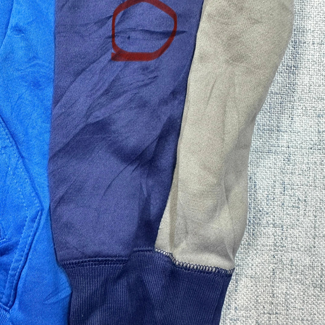 Adidas® Blue 3-Stripe Zip Hoodie-M