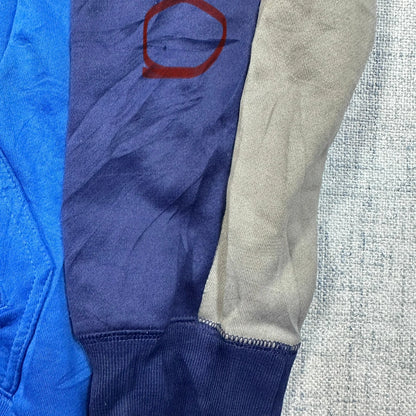 Adidas® Blue 3-Stripe Zip Hoodie-M