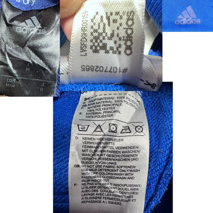 Adidas® Blue 3-Stripe Zip Hoodie-M