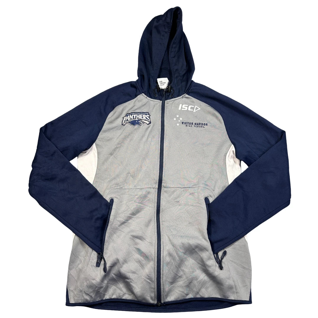 ISC® Grey Navy Zip Hoodie-XS