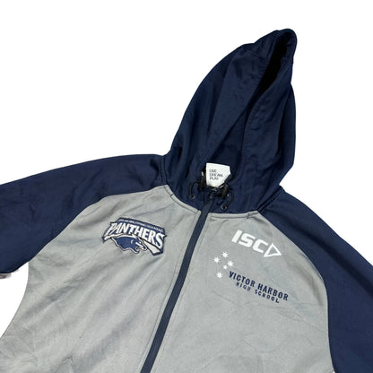 ISC® Grey Navy Zip Hoodie-XS