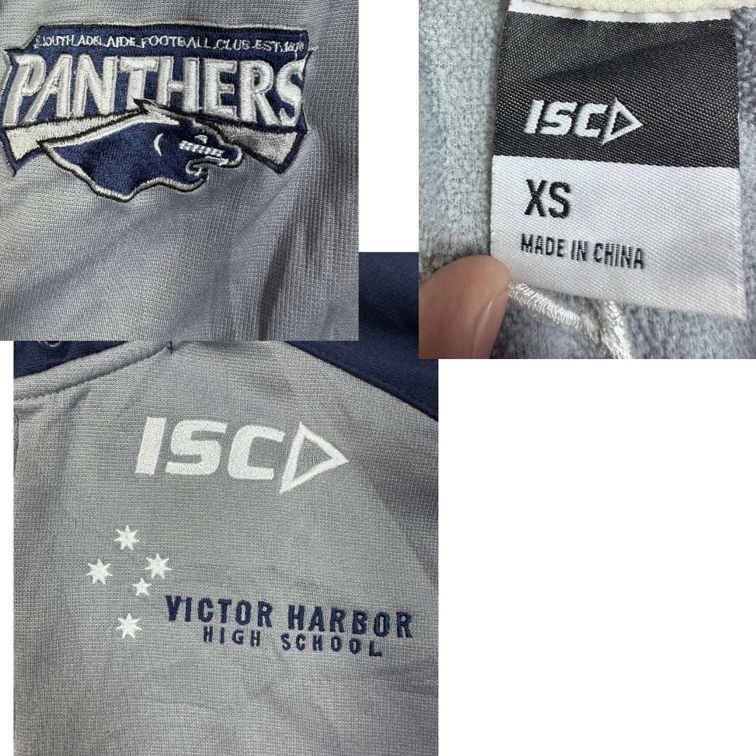 ISC® Grey Navy Zip Hoodie-XS