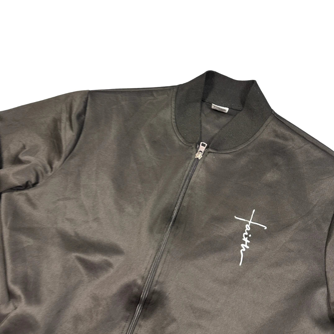 Unbranded Black Script Print Bomber Jacket-L
