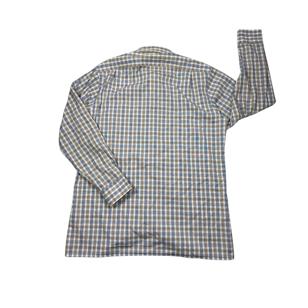 Andrew James® Blue Grey Checked Formal Shirt(XL)