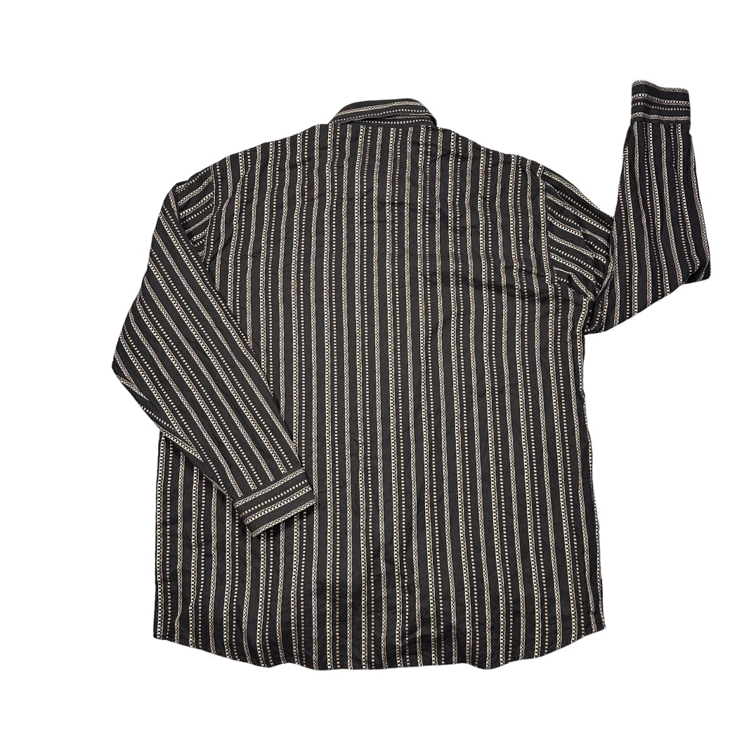 Jean Chatel® Black Striped Formal Shirt(XL)
