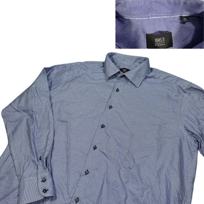 Eterna® Blue Micro Check Formal Shirt(XL)
