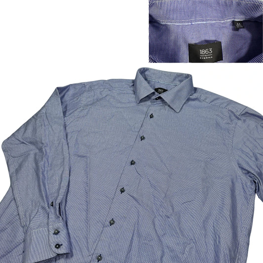 Eterna® Blue Micro Check Formal Shirt(XL)
