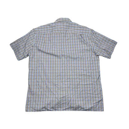 Blue Brown Checked Short Sleeve Shirt(XL)