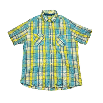 Van Vaan® Blue Green Checked Short Sleeve Shirt(XL)