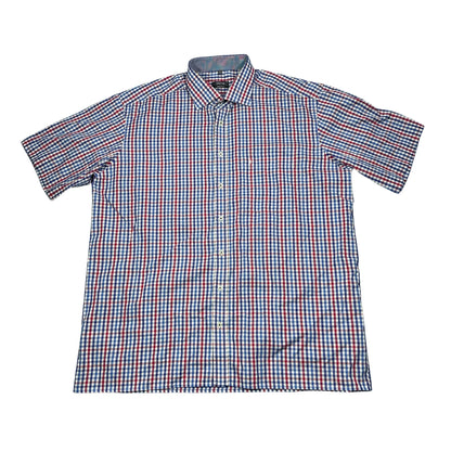 Eterna® Blue Red Checked Short Sleeve Shirt(XL)