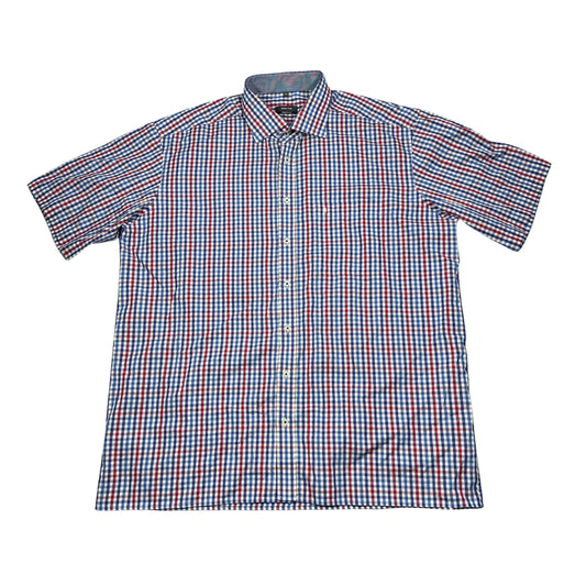 Eterna® Blue Red Checked Short Sleeve Shirt(XL)