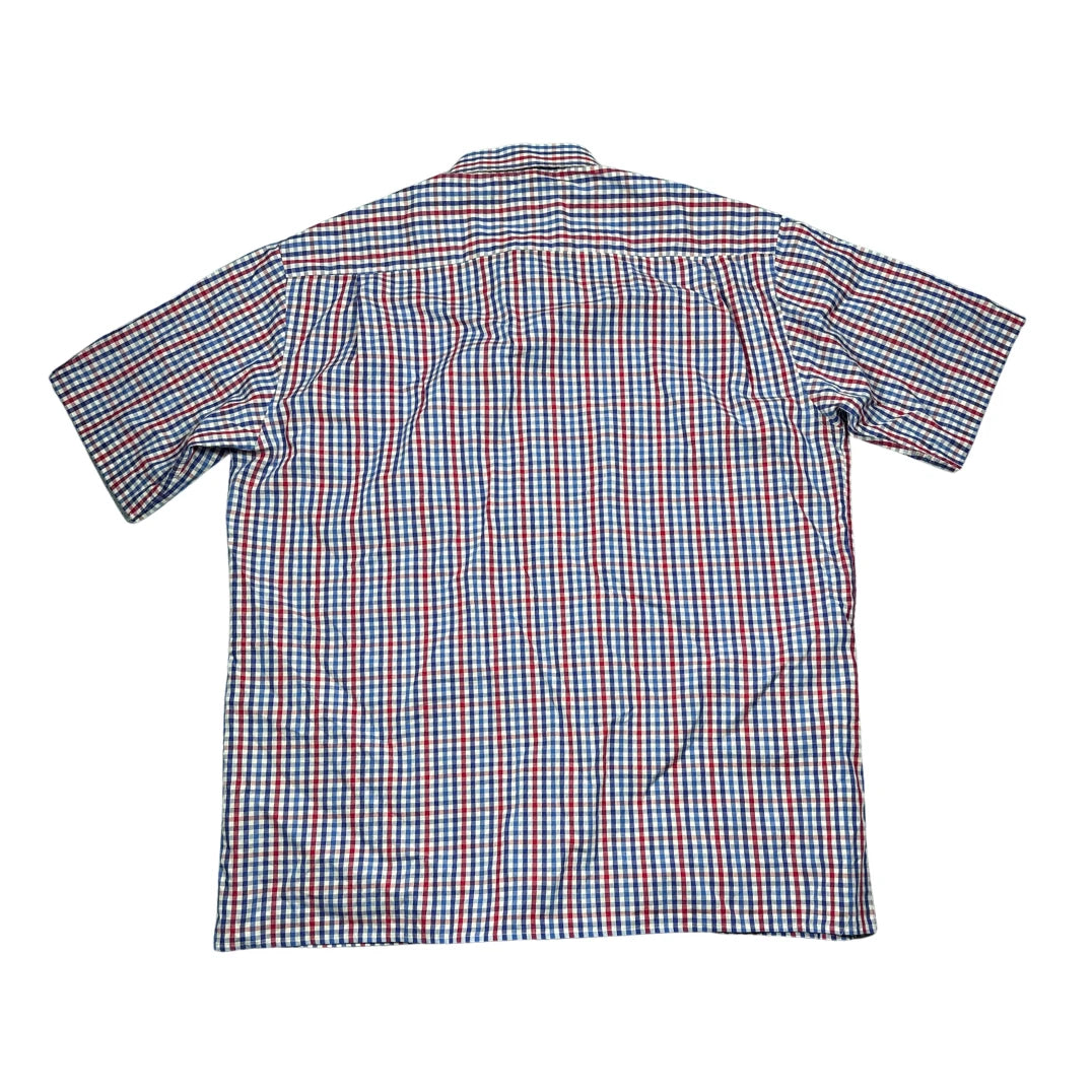 Eterna® Blue Red Checked Short Sleeve Shirt(XL)