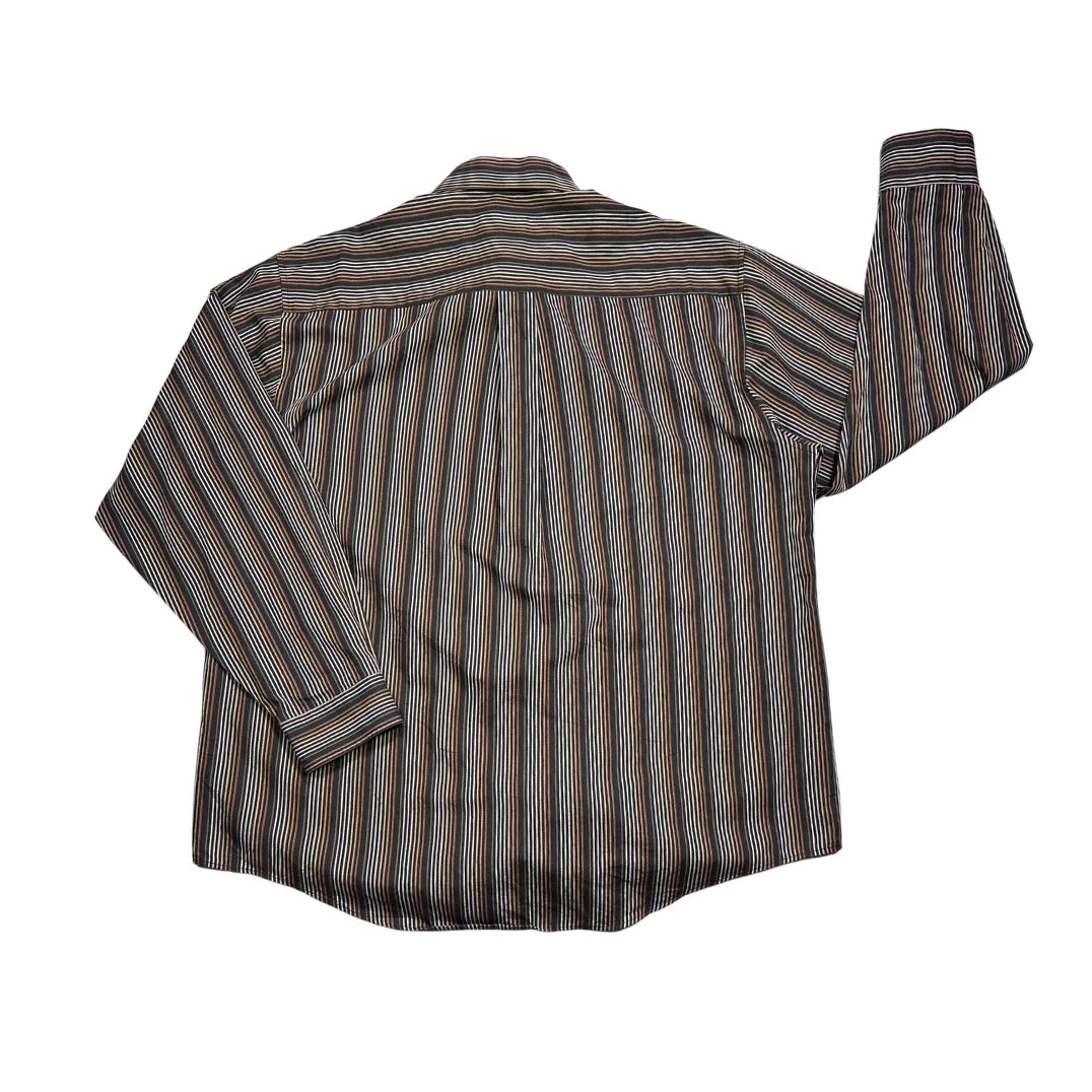 Macortesa® Brown Striped Formal Shirt(XL)