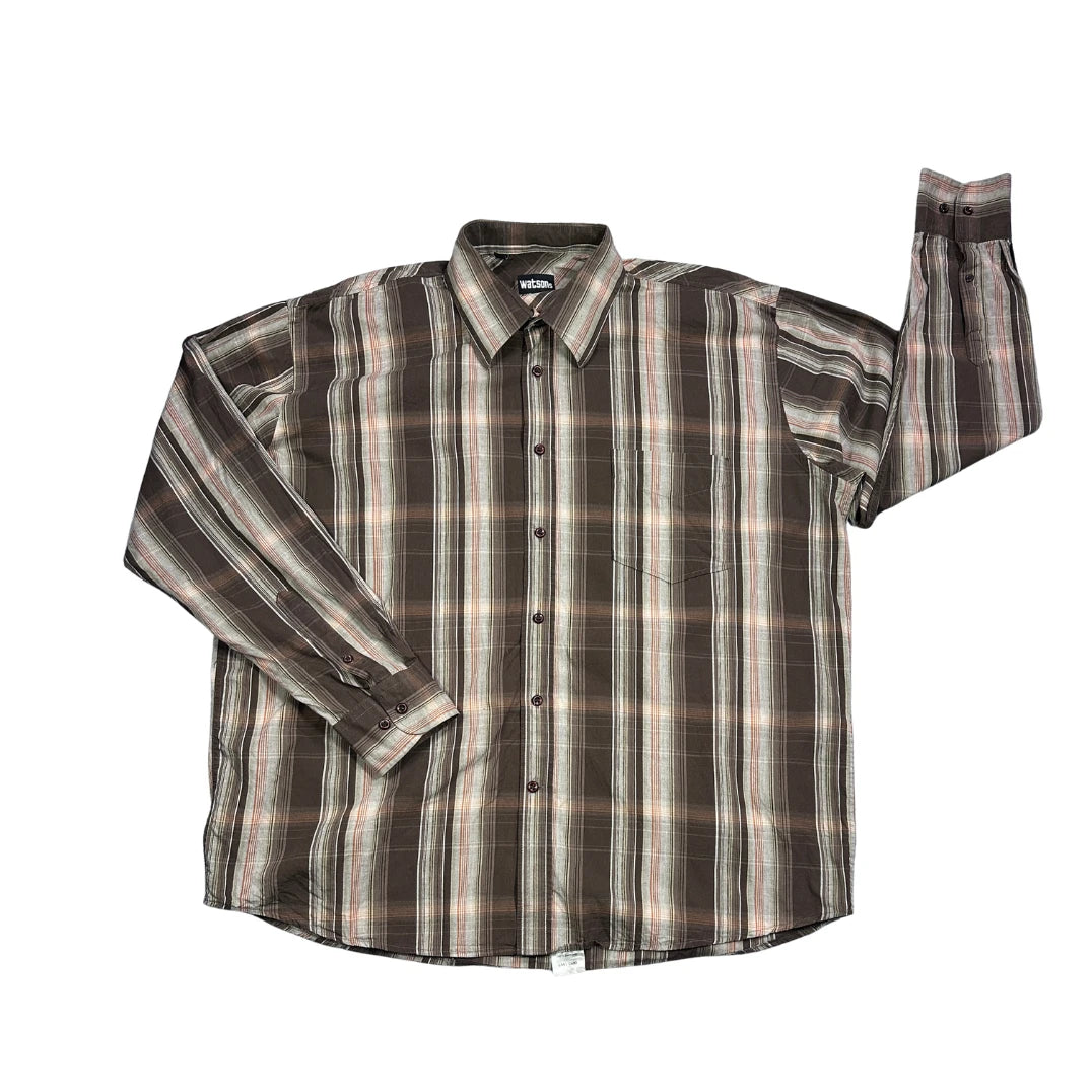 Watsons® Brown Striped Casual Shirt(XL)
