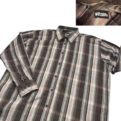 Watsons® Brown Striped Casual Shirt(XL)