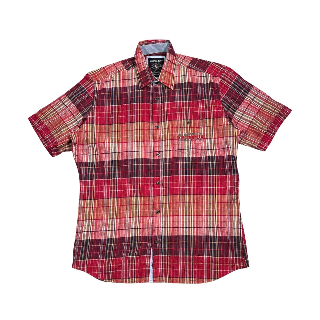 Monte Carlo® Red Checked Short Sleeve Shirt(M)