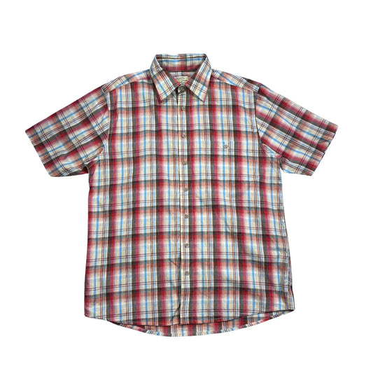Men's Classic® Multicolor Checked Short Sleeve Shirt(M)