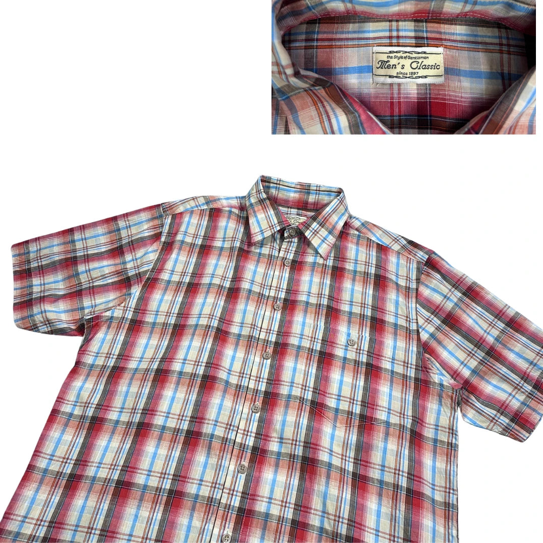 Men's Classic® Multicolor Checked Short Sleeve Shirt(M)