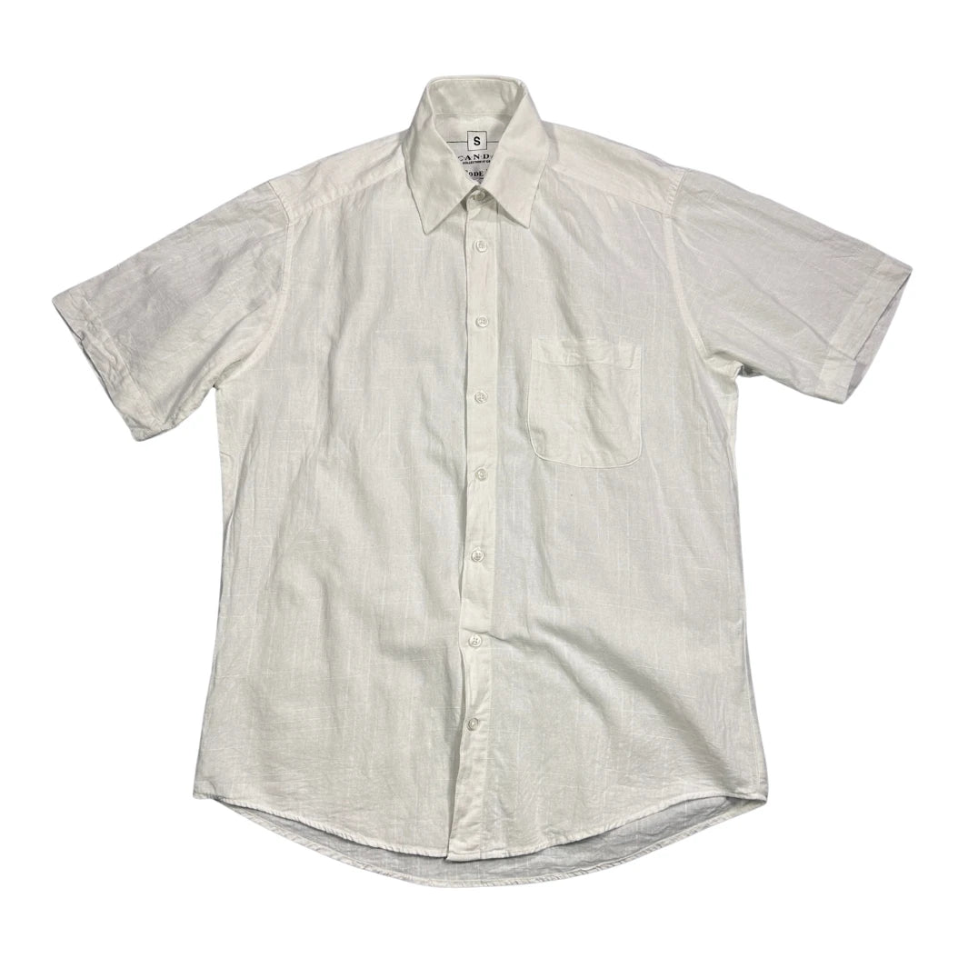 C&A® White Linen Blend Short Sleeve Shirt