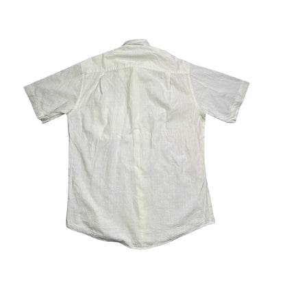 C&A® White Linen Blend Short Sleeve Shirt
