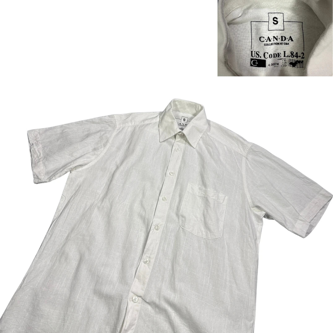 C&A® White Linen Blend Short Sleeve Shirt