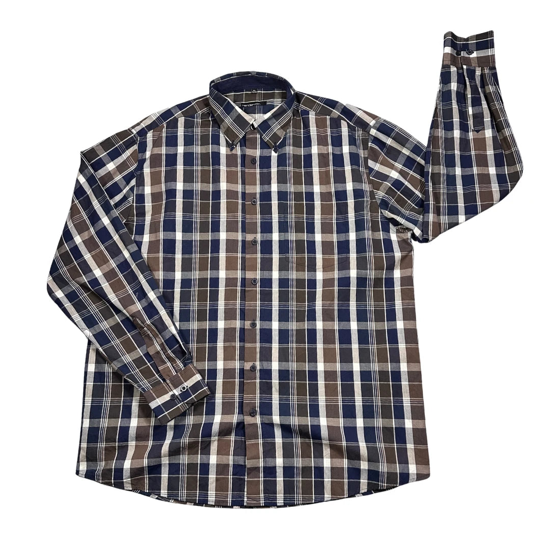 Henderson® Brown Blue Check Casual Shirt(XL)