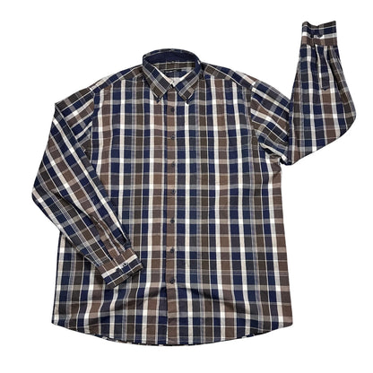 Henderson® Brown Blue Check Casual Shirt(XL)