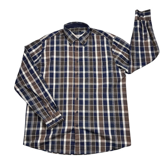 Henderson® Brown Blue Check Casual Shirt(XL)