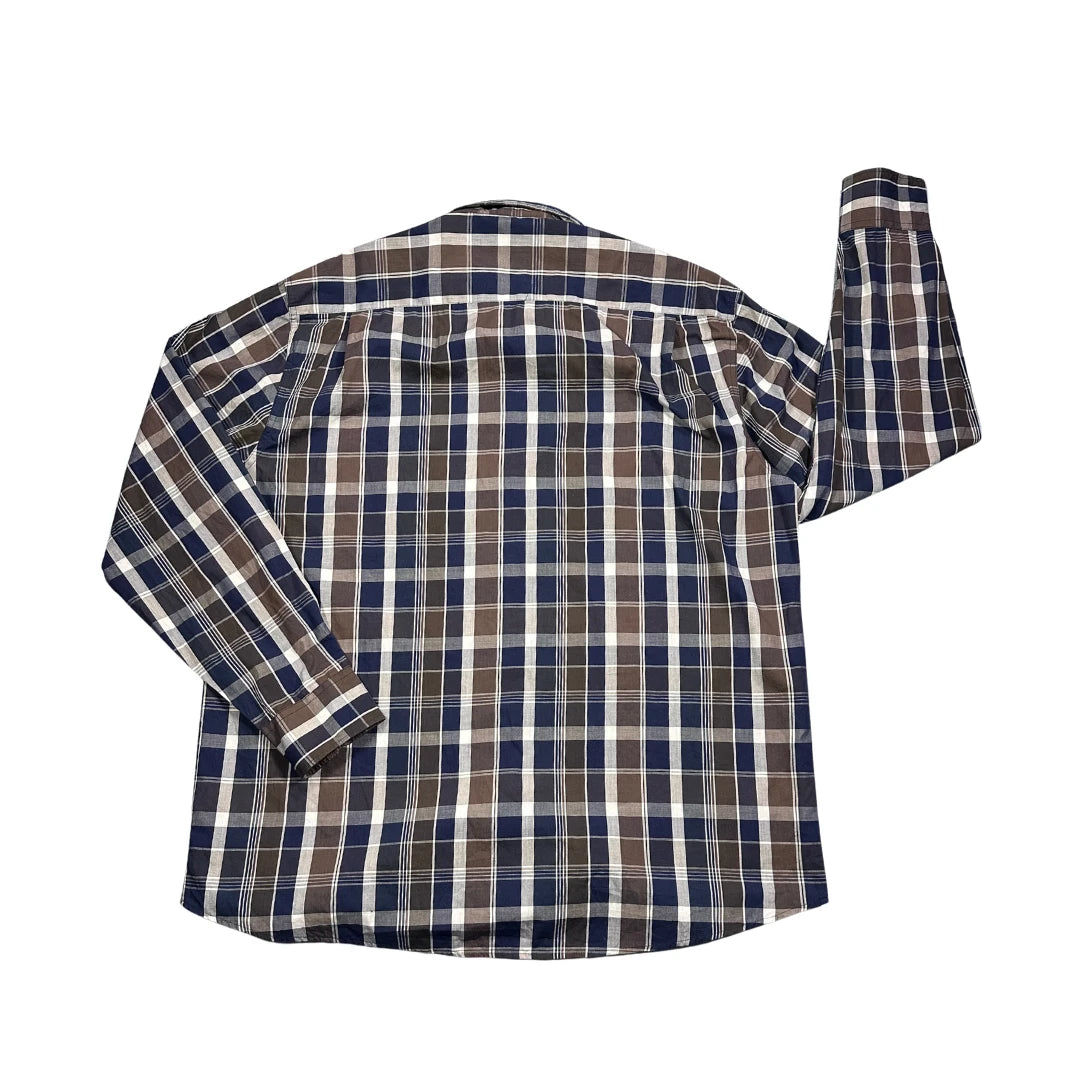 Henderson® Brown Blue Check Casual Shirt(XL)