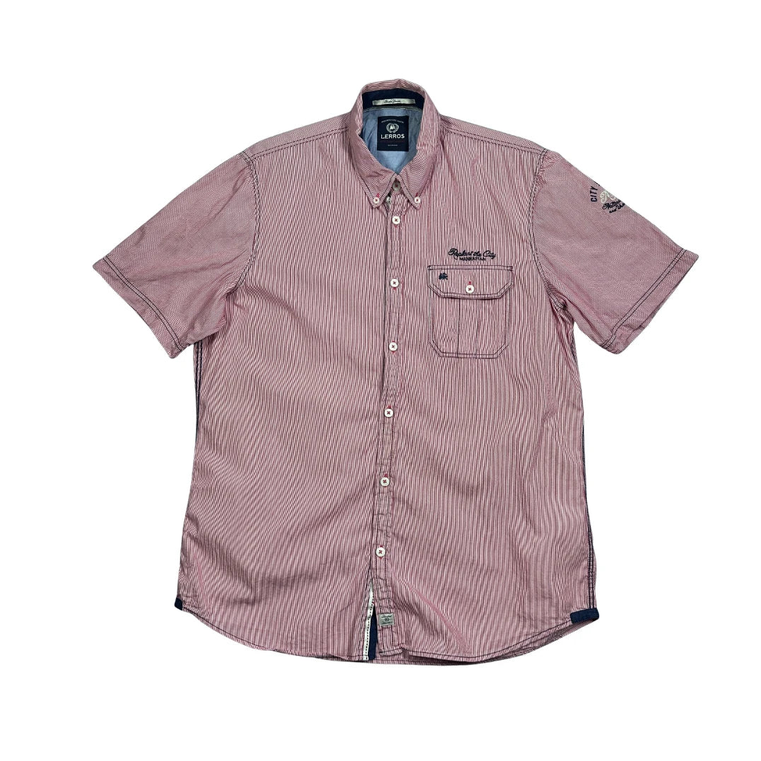 Lerros® Red Striped Short Sleeve Casual Shirt(M)