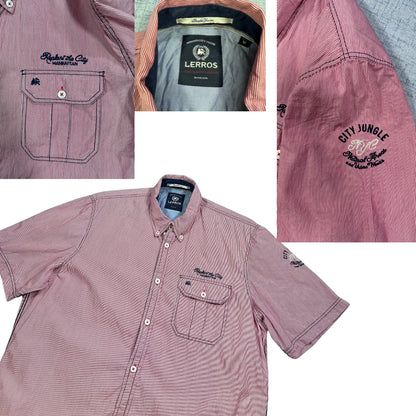 Lerros® Red Striped Short Sleeve Casual Shirt(M)